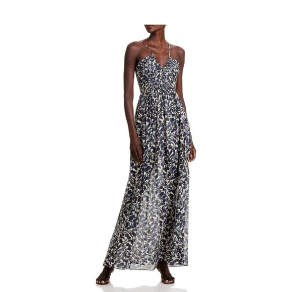 ALC Women’s Size 10 Romy Pleated Maxi Dress in Cream & Navy Floral NWT $695 - Picture 2 of 16